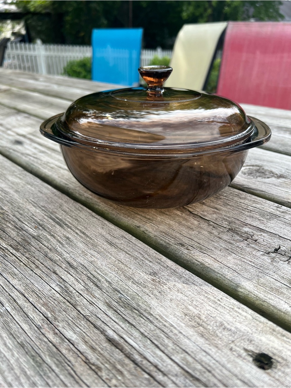 Pyrex Amber Glass Covered Casserole Dish - #023 - 1.5qt